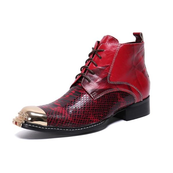 high cow leather shoes men's business martin boots casual shoes red botas hombre cuero pointed toe ankle genuine leather zip, Black
high cow leather shoes men's business martin boots casual shoes red botas hombre cuero pointed toe ankle genuine leather zip, Black