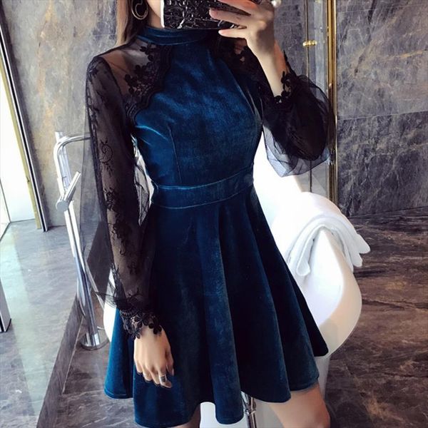 mesh women lace velvet party dress halter vintage 2021 spring new lace dress long sleeved black casual velvet dress 509b, Black;gray
mesh women lace velvet party dress halter vintage 2021 spring new lace dress long sleeved black casual velvet dress 509b, Black;gray