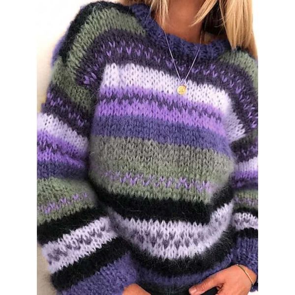 autumn winter rainbow sweaters women casual knitted clothes fashion o neck long sleeve warm striped pullovers, White;black
autumn winter rainbow sweaters women casual knitted clothes fashion o neck long sleeve warm striped pullovers, White;black