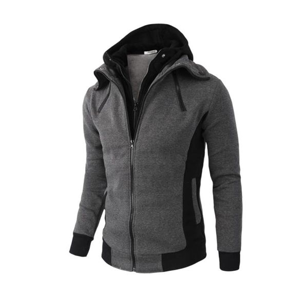 men high-neck coat fall warm elastic hem long sleeve side pockets breathable zipper false-2-piece hooded coat, Black
men high-neck coat fall warm elastic hem long sleeve side pockets breathable zipper false-2-piece hooded coat, Black