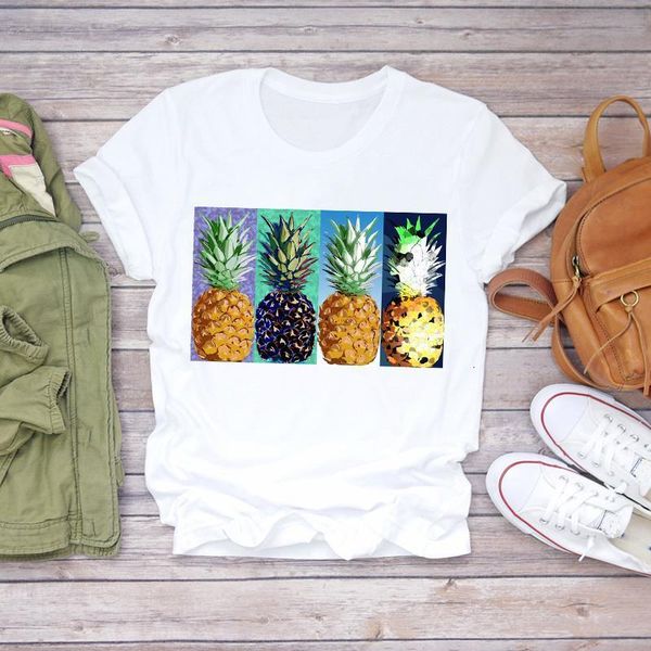 women fruit watercolor pineapple casual aesthetic lady print t-shirts t shirt ladies womenns graphic female tee t-shirt, White 
women fruit watercolor pineapple casual aesthetic lady print t-shirts t shirt ladies womenns graphic female tee t-shirt, White