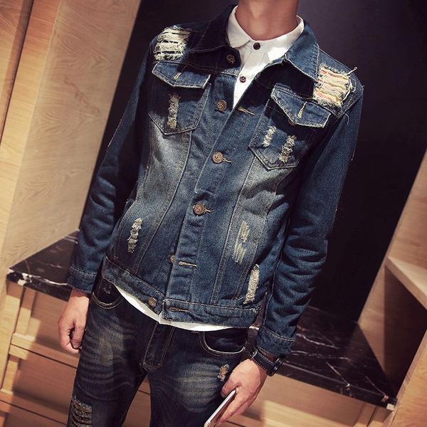 men's jackets moto biker men denim jacket frayed winter turn-down collar mens clothing, Black;brown
men's jackets moto biker men denim jacket frayed winter turn-down collar mens clothing, Black;brown