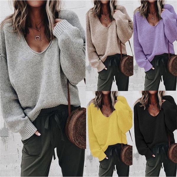explosive fashion sweater v-neck long-sleeved solid color loose sweater bottoming shirt women sweater y200720, White;black
explosive fashion sweater v-neck long-sleeved solid color loose sweater bottoming shirt women sweater y200720, White;black