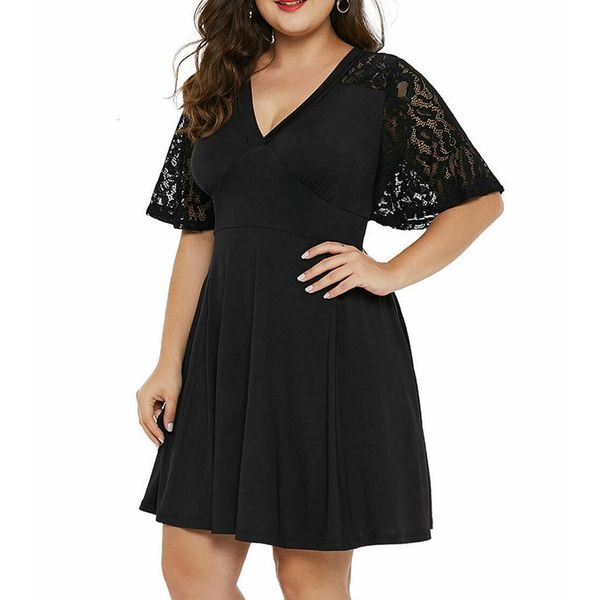 plus size dress summer women for beach solid v-neck summer clothes for women short sleeve lace a-line swing sundress female#g6, Black;gray
plus size dress summer women for beach solid v-neck summer clothes for women short sleeve lace a-line swing sundress female#g6, Black;gray