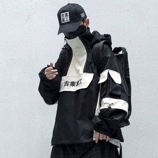 patchwork hip hop streetwear hoodies men 2020 color block mulit pockets japanese hooded jackets coats, Black;brown
patchwork hip hop streetwear hoodies men 2020 color block mulit pockets japanese hooded jackets coats, Black;brown
