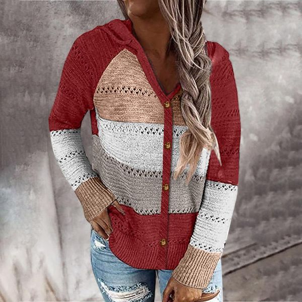 women's sweaters autumn winter fashion women knitted sweater striped color block long sleeve hooded coat, White;black
women's sweaters autumn winter fashion women knitted sweater striped color block long sleeve hooded coat, White;black