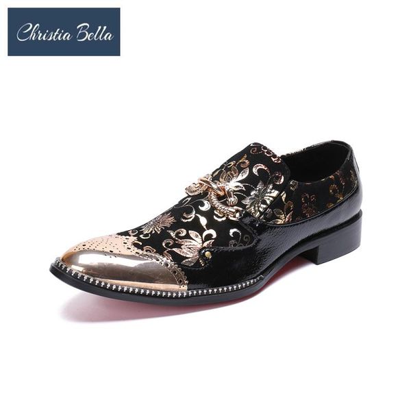 christia bella new man business formal shoes genuine leather metal pointed toe shoes british style nightclub disco prom, Black
christia bella new man business formal shoes genuine leather metal pointed toe shoes british style nightclub disco prom, Black