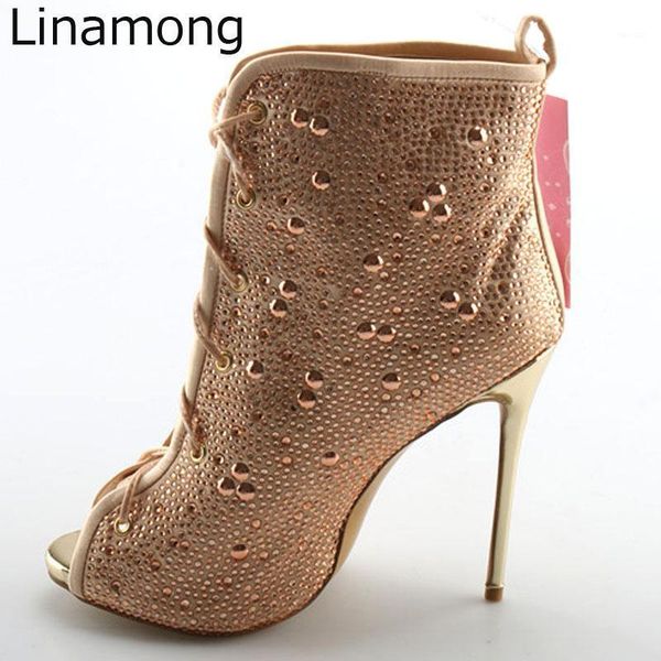boots ladies bling crystal rivets drilled fish toe lace up ankle plated stiletto heels women glitter dress bottines1, Black
boots ladies bling crystal rivets drilled fish toe lace up ankle plated stiletto heels women glitter dress bottines1, Black