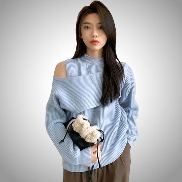 women's sweaters 2021 sweater winter irregular little soft waxy velvet core-spun yarn leaky shoulder top, White;black
women's sweaters 2021 sweater winter irregular little soft waxy velvet core-spun yarn leaky shoulder top, White;black