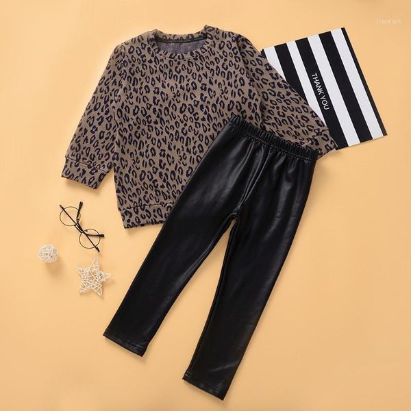 clothing sets girls autumn children suit leopard print round neck long-sleeved leather pant bottoming two-piece kids clothes1, White
clothing sets girls autumn children suit leopard print round neck long-sleeved leather pant bottoming two-piece kids clothes1, White
