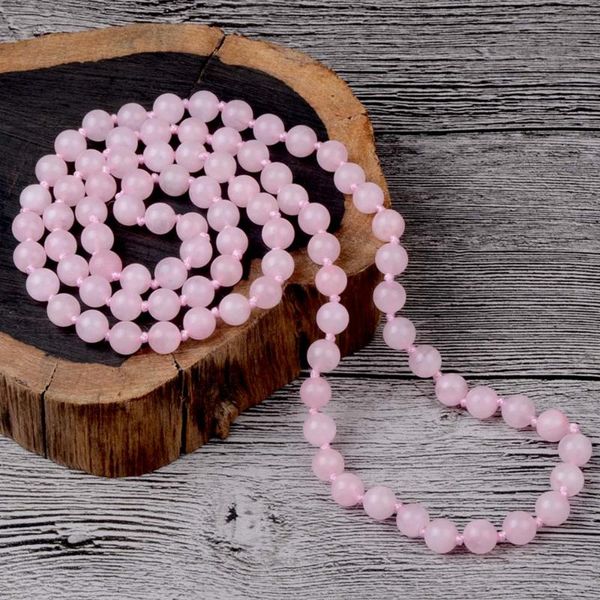 chains 90cm long bohemia natural stone rose crystal beads knotted necklace for women rosary gift, Silver
chains 90cm long bohemia natural stone rose crystal beads knotted necklace for women rosary gift, Silver