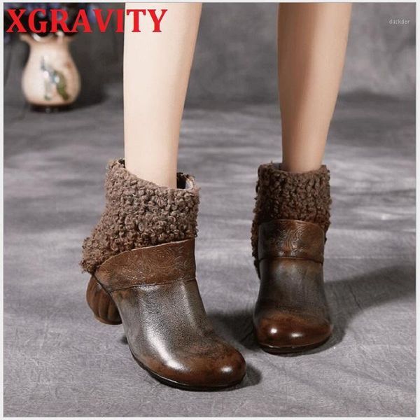 xgravity s058 new hand-made vintage lantern heel boots fashion ball high heel winter boots comfort warm ladies fur1, Black
xgravity s058 new hand-made vintage lantern heel boots fashion ball high heel winter boots comfort warm ladies fur1, Black
