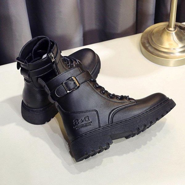 boots 2021 autumn winter women's fashion thick-soled increased side zipper casual lace-up mid-boot w347, Black
boots 2021 autumn winter women's fashion thick-soled increased side zipper casual lace-up mid-boot w347, Black