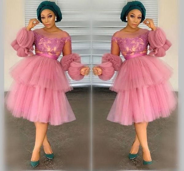 chic short homecoming dresses african prom dress poet long sleeves tulle appliques graduation party occasion gown custom made p54, Blue;pink
chic short homecoming dresses african prom dress poet long sleeves tulle appliques graduation party occasion gown custom made p54, Blue;pink