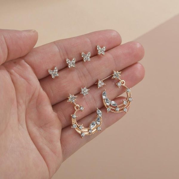 stud 2021 8pcs/sets elegant crystal butterfly earcuffs cute female moon and star small earrings vintage zircon stone earring, Golden;silver
stud 2021 8pcs/sets elegant crystal butterfly earcuffs cute female moon and star small earrings vintage zircon stone earring, Golden;silver