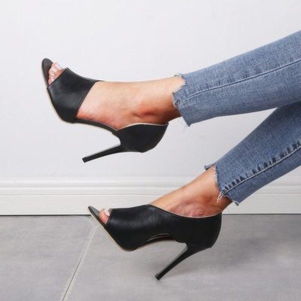 sandals solid color big size high heel slip-on ankle-wrap leather vamp fish mouth peep toe outdoor casual shoe size35-43, Black
sandals solid color big size high heel slip-on ankle-wrap leather vamp fish mouth peep toe outdoor casual shoe size35-43, Black