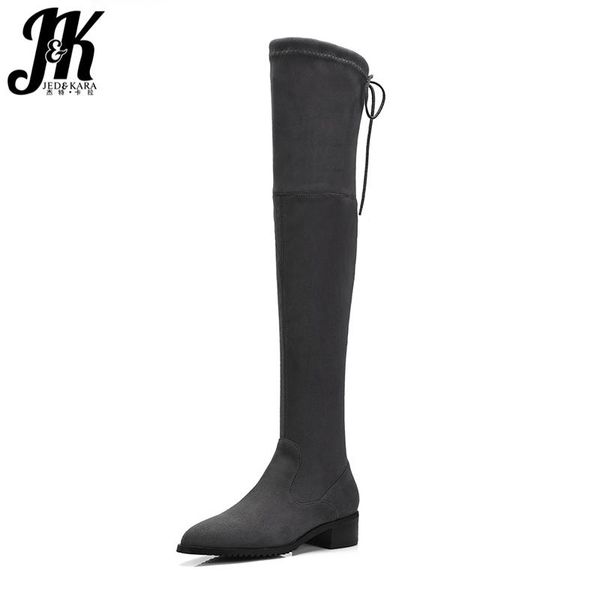 jk толстые каблуки женщин сапоги зима над коленом stretch загрузочный круглый toe flock крест связали обувь 2020 новая мода женская обувь, Black
jk толстые каблуки женщин сапоги зима над коленом stretch загрузочный круглый toe flock крест связали обувь 2020 новая мода женская обувь, Black