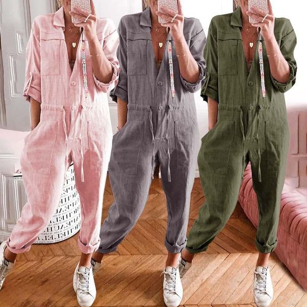 celmia women's vintage jumpsuits fashion long sleeve rompers 2020 autumn high waist drawstring pocket casual loose linen overall, Black;white
celmia women's vintage jumpsuits fashion long sleeve rompers 2020 autumn high waist drawstring pocket casual loose linen overall, Black;white