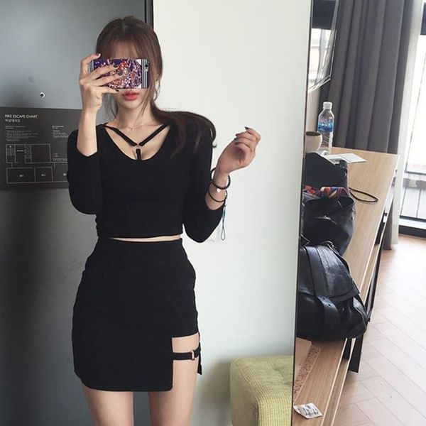 klv korean women's skirts mini asymmetrical saias black high waist female jupe design faldas female personality party skirt
klv korean women's skirts mini asymmetrical saias black high waist female jupe design faldas female personality party skirt