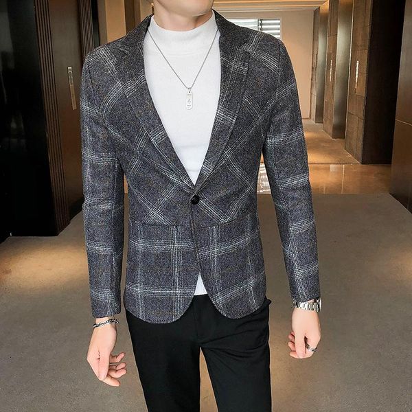 2021 men blazers slim fit korean version plaid suit jacket casual wedding business blazer masculino streetwear social jacket, White;black
2021 men blazers slim fit korean version plaid suit jacket casual wedding business blazer masculino streetwear social jacket, White;black