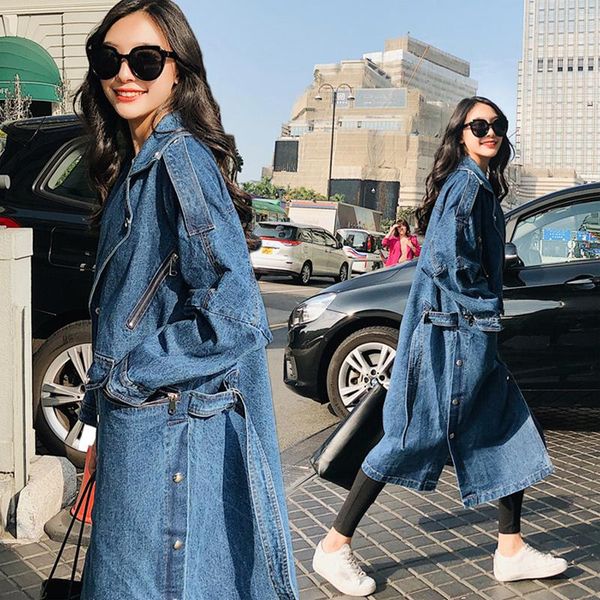 women's trench coats denim windbreaker women long coat 2021 oversize autumn bf loose large size over the knee female, Tan;black
women's trench coats denim windbreaker women long coat 2021 oversize autumn bf loose large size over the knee female, Tan;black