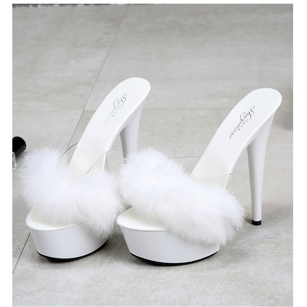 15cm new european and american slippers rabbit hair super high-heeled shoes slim-heeled black waterproof platform shoes t200411
15cm new european and american slippers rabbit hair super high-heeled shoes slim-heeled black waterproof platform shoes t200411