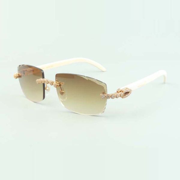2022 bouquet diamond sunglasses 3524015 with natural white buffs glasses and cut lens 3.0 thickness, White;black
2022 bouquet diamond sunglasses 3524015 with natural white buffs glasses and cut lens 3.0 thickness, White;black