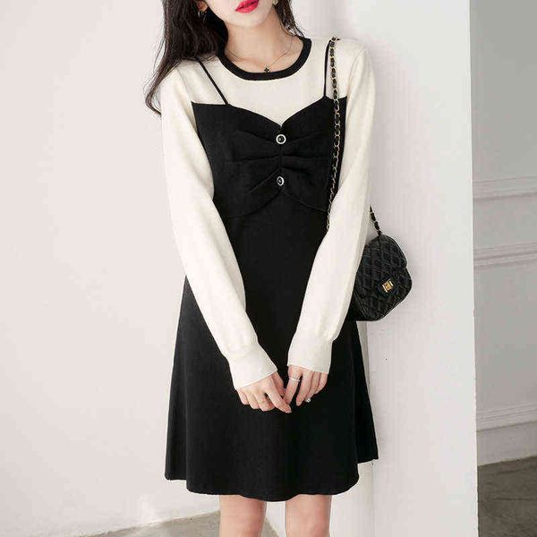casual dresses temperament celebrity wind fake two-piece knitted dresses 2022 autumn and winter women's fashion suspender bottomed skir, Black;gray
casual dresses temperament celebrity wind fake two-piece knitted dresses 2022 autumn and winter women's fashion suspender bottomed skir, Black;gray