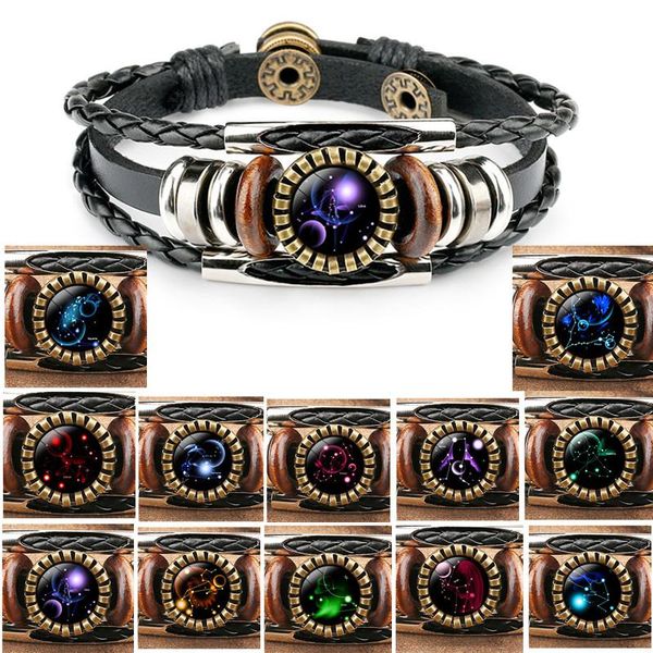 12pcs/lot horoscope twelve constellation charms bracelets bohemia leather bracelet for women men nice gifts ing, Black
12pcs/lot horoscope twelve constellation charms bracelets bohemia leather bracelet for women men nice gifts ing, Black
