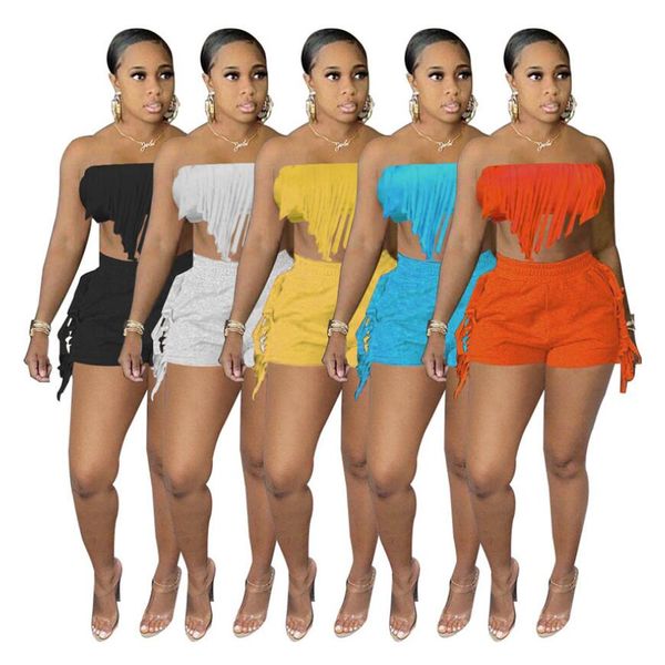 wholesale summer outfits women tracksuits tassels two piece set strapless tank shorts matching set casual solid tracksuits 6971, Gray
wholesale summer outfits women tracksuits tassels two piece set strapless tank shorts matching set casual solid tracksuits 6971, Gray