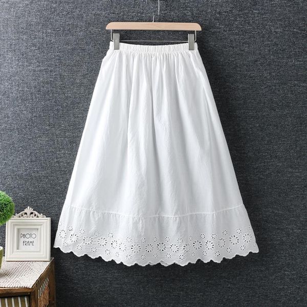 2019 new summer spring japan style fresh hollow out lace cotton loose skirt women solid color elastic waist skirts, Black
2019 new summer spring japan style fresh hollow out lace cotton loose skirt women solid color elastic waist skirts, Black