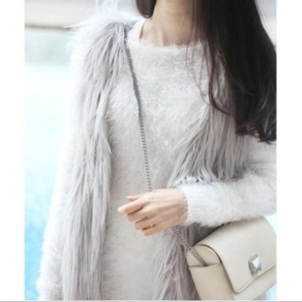 women's fur & faux european and american autumn winter style vest mid-length lady, Black
women's fur & faux european and american autumn winter style vest mid-length lady, Black
