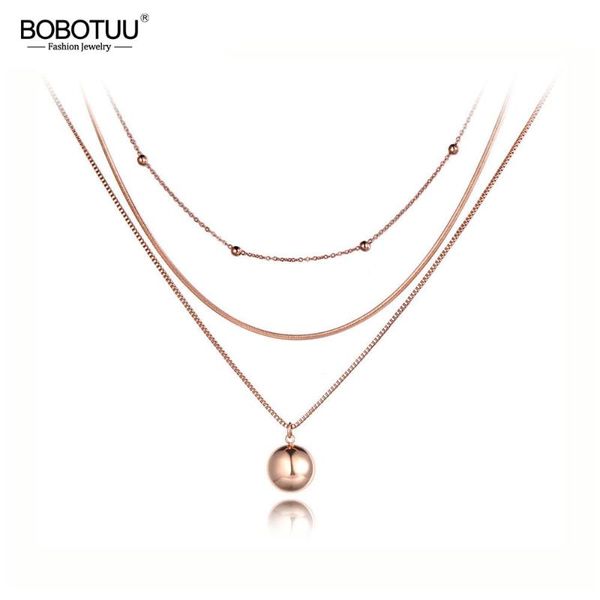 bobotuu bohemia titanium stainless steel three-layer round ball choker necklaces jewelry pendant chain jewelry for women bn19081, Golden;silver
bobotuu bohemia titanium stainless steel three-layer round ball choker necklaces jewelry pendant chain jewelry for women bn19081, Golden;silver