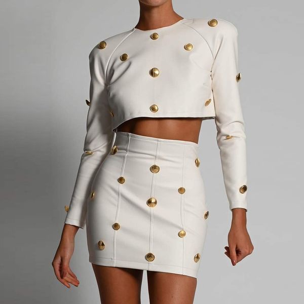 female 2020 new 2 pieces long mini skirt golden buttons and elegant clothes t5yw, Black;white
female 2020 new 2 pieces long mini skirt golden buttons and elegant clothes t5yw, Black;white