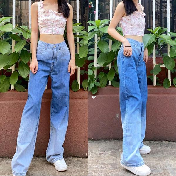 women's jeans women pants casual loose high waist vintage wide leg for jean korean simple full-length straight trousers d301, Blue
women's jeans women pants casual loose high waist vintage wide leg for jean korean simple full-length straight trousers d301, Blue