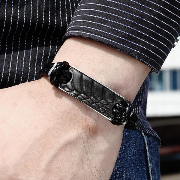mkendn punk men stainless steel feather tablet magnetic button braid multilayer genuine leather bracelet for men punk jewelry bbycti
mkendn punk men stainless steel feather tablet magnetic button braid multilayer genuine leather bracelet for men punk jewelry bbycti