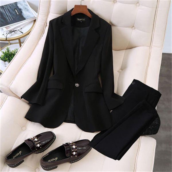 fashion suit suit female work clothes spring new large size leisure business blazers elastic pant two-piece set1, White;black
fashion suit suit female work clothes spring new large size leisure business blazers elastic pant two-piece set1, White;black