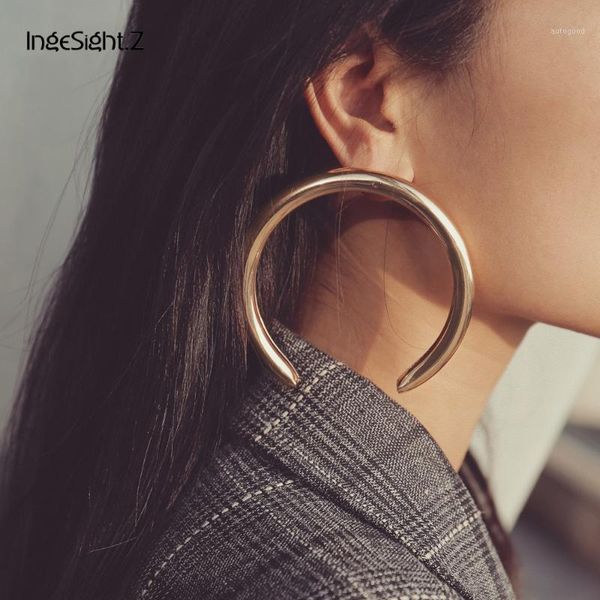 stud ingesight.z 8cm/5cm punk exaggerated thick tube round circle earrings 2021 korean half moon for women jewelry gift1, Golden;silver
stud ingesight.z 8cm/5cm punk exaggerated thick tube round circle earrings 2021 korean half moon for women jewelry gift1, Golden;silver