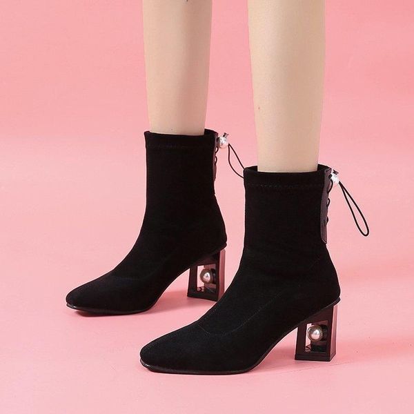 boots women flock thick high heel ankle fashion square toe warm winter shoes plus velvet black botas
boots women flock thick high heel ankle fashion square toe warm winter shoes plus velvet black botas