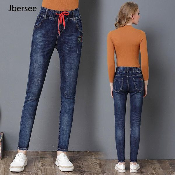 women's jeans slim denim pants high waist elastic long trousers spring autumn vintage woman casual pencil, Blue
women's jeans slim denim pants high waist elastic long trousers spring autumn vintage woman casual pencil, Blue