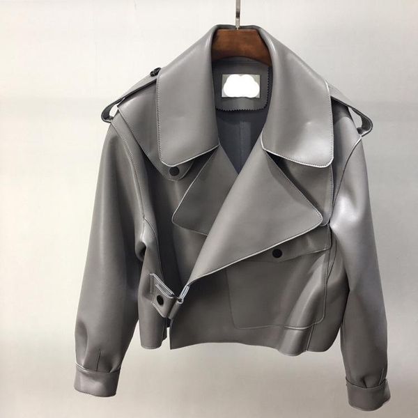 new style autumn winter locomotive leather women's short style jacket loose korean version of the dermis leather jacket, Black
new style autumn winter locomotive leather women's short style jacket loose korean version of the dermis leather jacket, Black