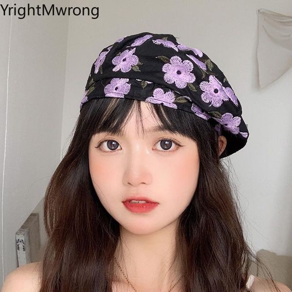 cute lolita korean japan women ladies retro fashion pink black yellow purple flower embroidery beret hat painter cap summer fall, Blue;gray
cute lolita korean japan women ladies retro fashion pink black yellow purple flower embroidery beret hat painter cap summer fall, Blue;gray