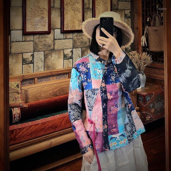women's blouses & shirts johnature vintage print geometric ramie turn-down collar 2021 women autumn casual long sleeve loose retro blou, White
women's blouses & shirts johnature vintage print geometric ramie turn-down collar 2021 women autumn casual long sleeve loose retro blou, White