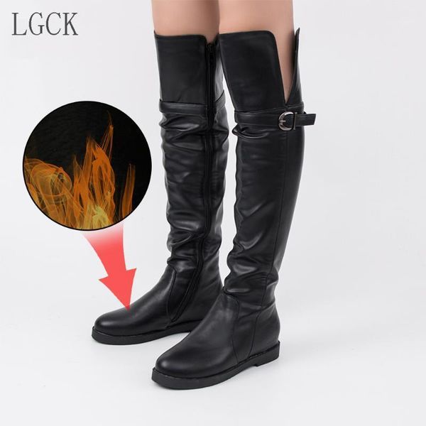 plus size 34-46 fashion female winter thigh high boots pu leather solid flats women over the knee shoes buckle long boots women1, Black
plus size 34-46 fashion female winter thigh high boots pu leather solid flats women over the knee shoes buckle long boots women1, Black