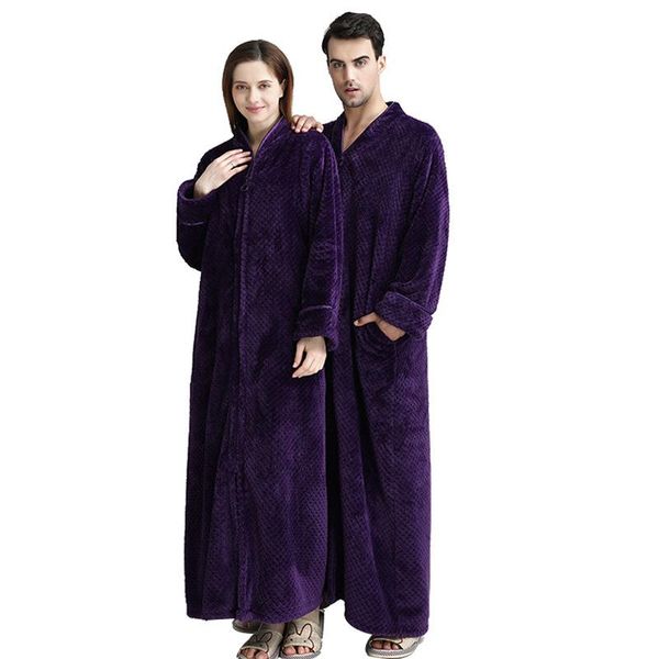 women winter plus size 40-100kg long warm flannel hooded bathrobe zipper bath robe pregnant night dressing gown men sleepwear, Black;red
women winter plus size 40-100kg long warm flannel hooded bathrobe zipper bath robe pregnant night dressing gown men sleepwear, Black;red