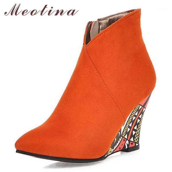 boots meotina autumn ankle women zipper wedge heels short pointed toe super high heel shoes ladies winter plus size 34-431, Black
boots meotina autumn ankle women zipper wedge heels short pointed toe super high heel shoes ladies winter plus size 34-431, Black