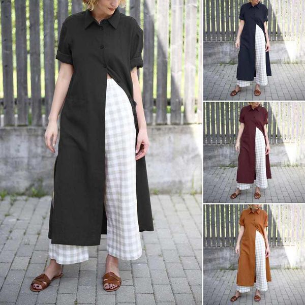 zanzea 2021 fashion long shirt women summer blouse casual lapel neck half sleeve cotton blusas female solid tunic chemise, White
zanzea 2021 fashion long shirt women summer blouse casual lapel neck half sleeve cotton blusas female solid tunic chemise, White