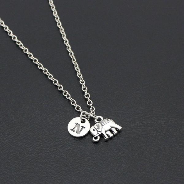 pendant necklaces fashion simple elephant necklace alphabet letter women chain friendship gifts with card, Silver
pendant necklaces fashion simple elephant necklace alphabet letter women chain friendship gifts with card, Silver