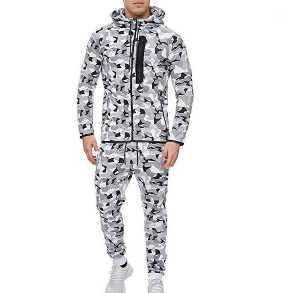2 pieces sport tracksuit men camouflage print ropa hombre set zipper pocket hoodies jackets + pencil jogging homme casual sets1, Gray
2 pieces sport tracksuit men camouflage print ropa hombre set zipper pocket hoodies jackets + pencil jogging homme casual sets1, Gray
