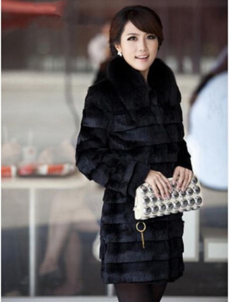 european and american new style faux fur mid-length coat ladies coat faux fur women, Black
european and american new style faux fur mid-length coat ladies coat faux fur women, Black